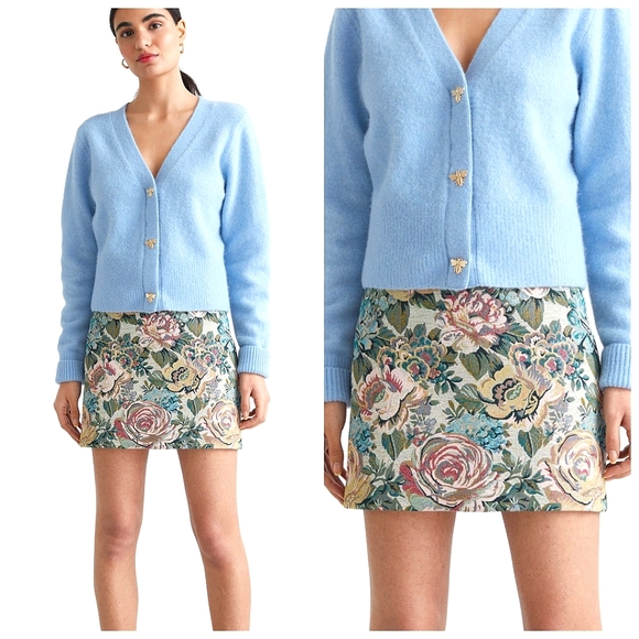 & Other Stories Floral Jacquard Mini Skirt - Picture 2 of 10